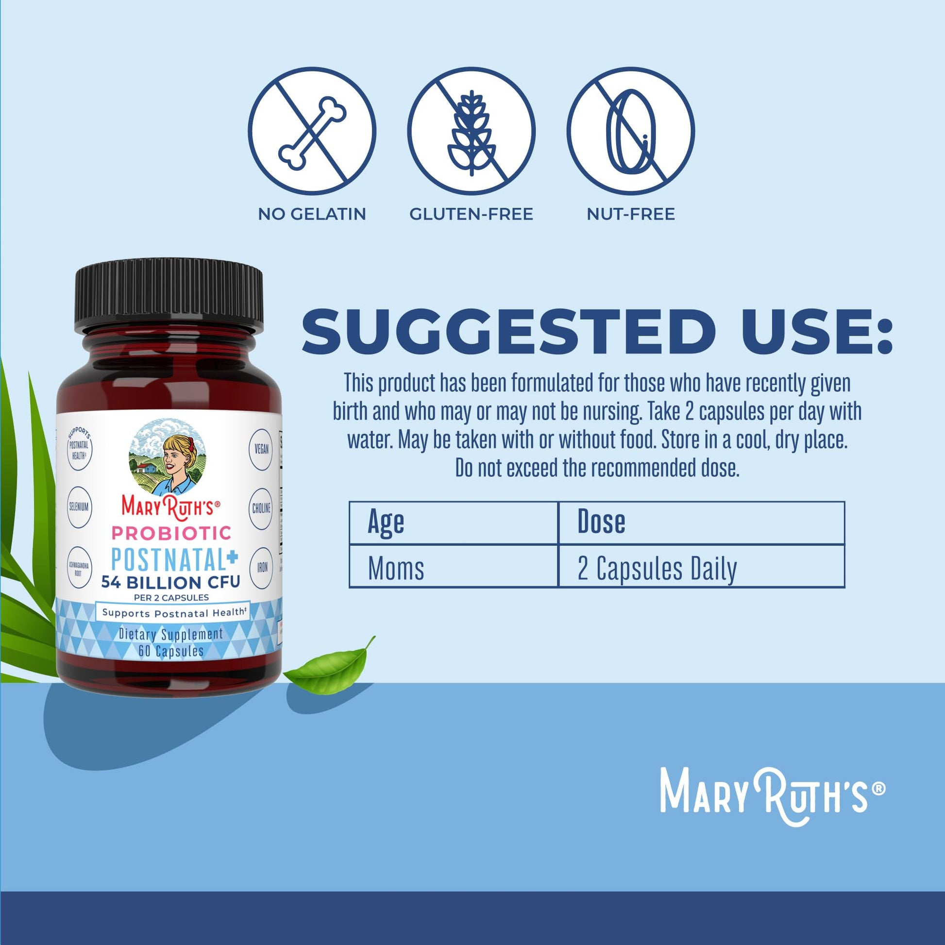 MaryRuth Organics Postnatal Probiotics for Breastfeeding Women | Nursing Probiotic Capsules with Vitamins | Minerals & Antioxidants | 54 Billion CFU | Non-GMO | Vegan | 30 Servings MARYRUTH'SBuy Supplements Australia