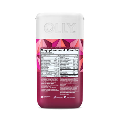 OLLY Ultra Women's Multi Softgels, Overall Health and Immune Support, Omega-3s, Iron, Vitamins A, D, C, E, B12, Daily Multivitamin, 30 Day Supply - 60 Count