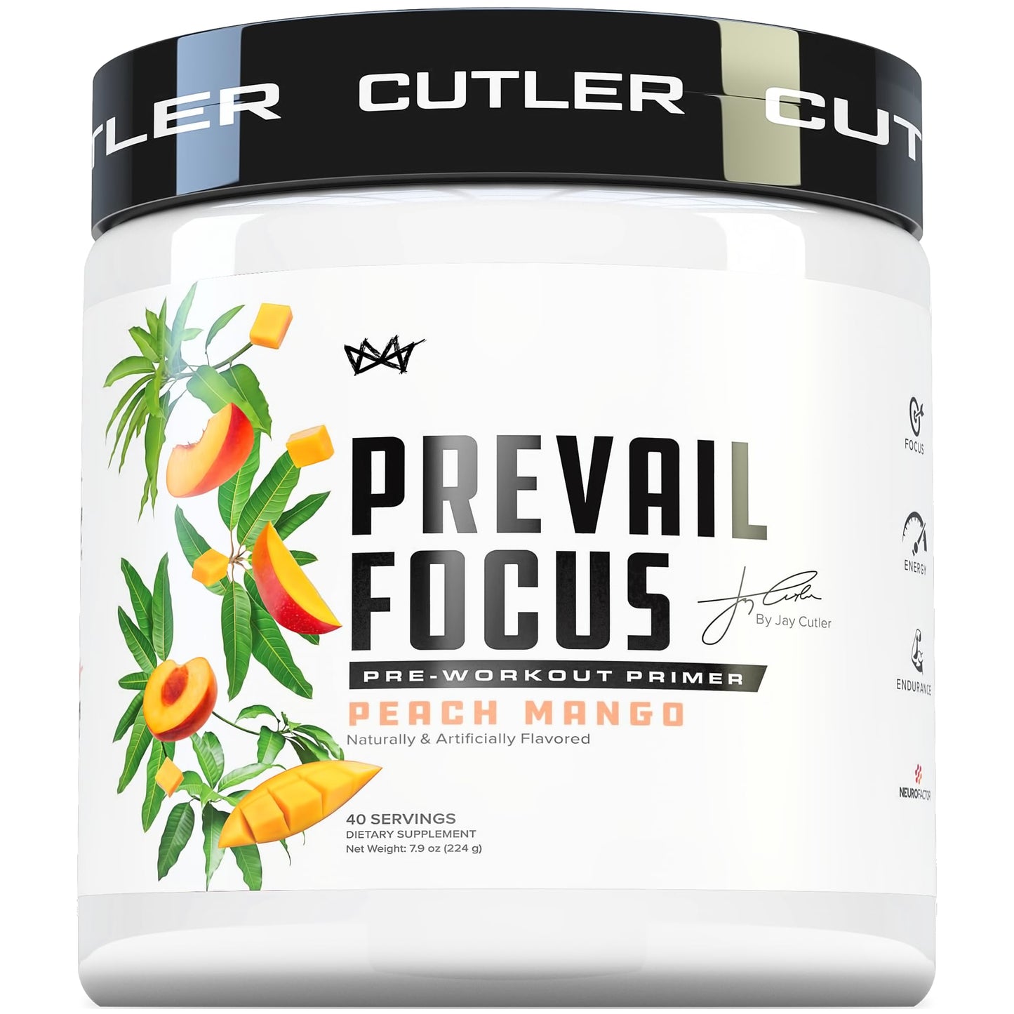 Prevail Pre Workout Powder with Nootropics: Pre Workout for Men and Women, Cutting Edge Energy and Focus Supplement with L Citrulline, Alpha GPC, L Tyrosine, Neurofactor | Peach Mango, 40 Servings Cutler NutritionBuy Supplements Australia