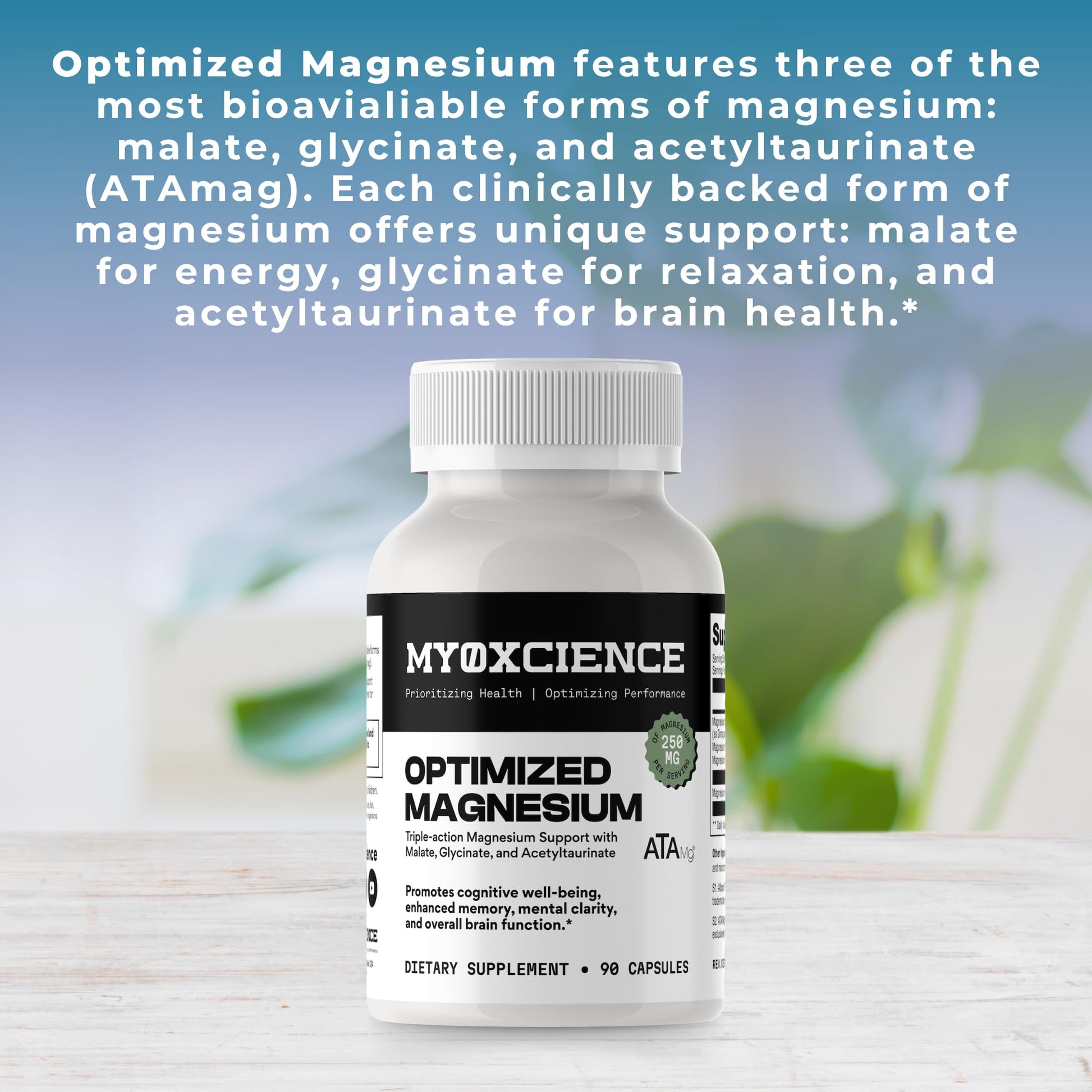 MYOXCIENCE Optimized Magnesium Glycinate + Magnesium Taurate (as ATAmag®) for High Brain Bioavailability to Support Stress Relief and Sleep | 30 Servings MYOXCIENCE buy supplements Au