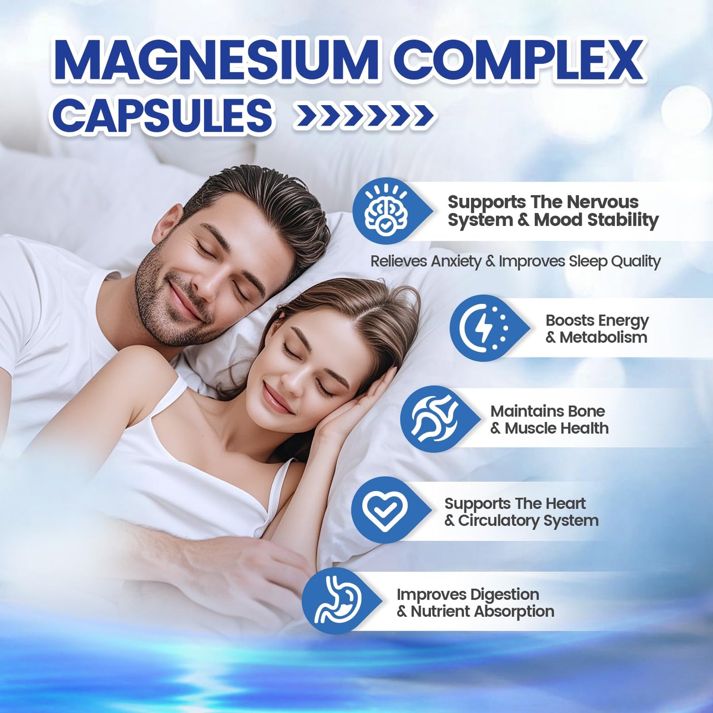 1000mg Magnesium Complex Capsules, 8-in-1 Magnesium Glycinate, Citrate, Malate, Taurate, Oxide, Carbonate, Aspartate, Orotate - 240 Capsules