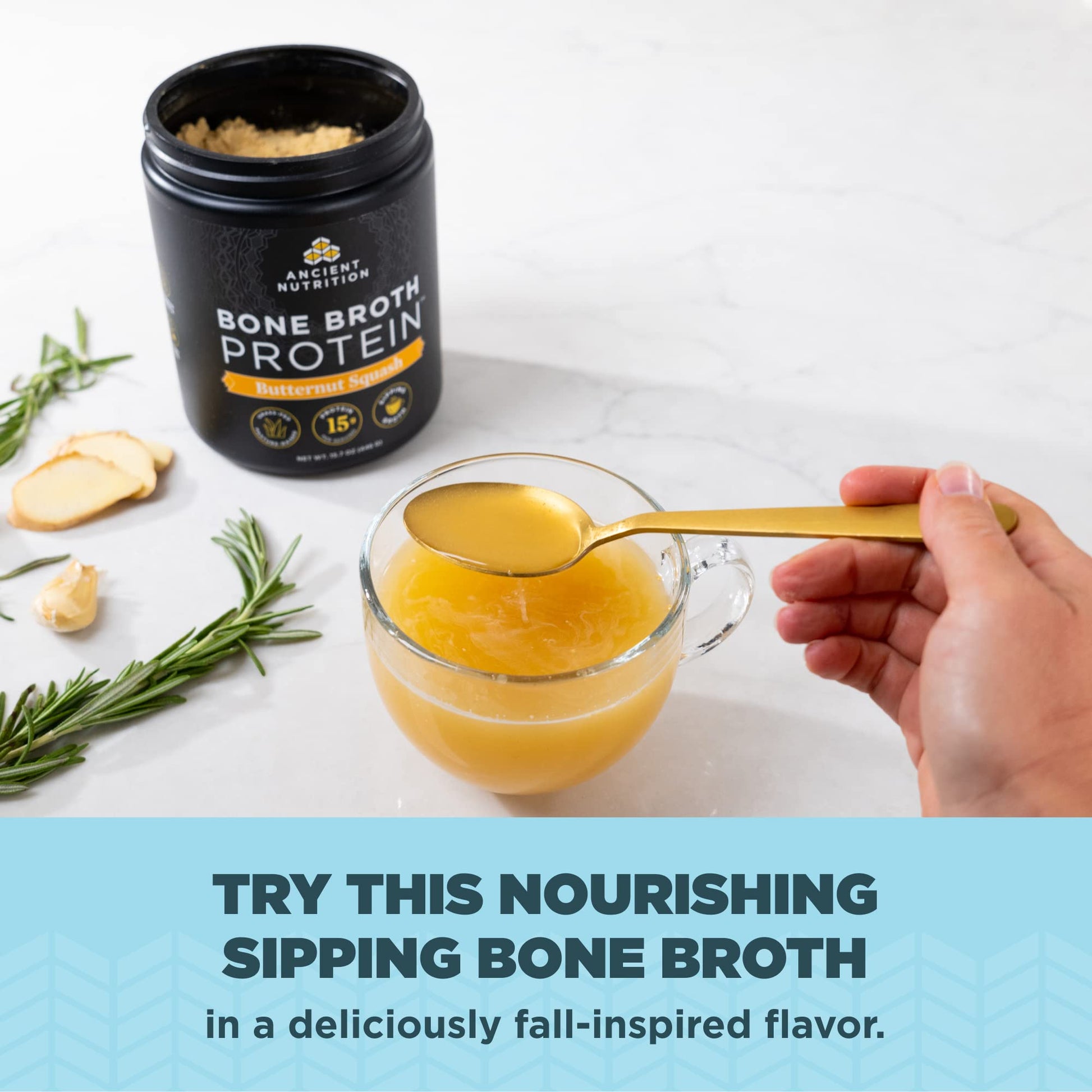 Ancient Nutrition Bone Broth Protein Powder, Chicken Soup, Grass-Fed Chicken Ancient NutritionBuy Supplements Australia