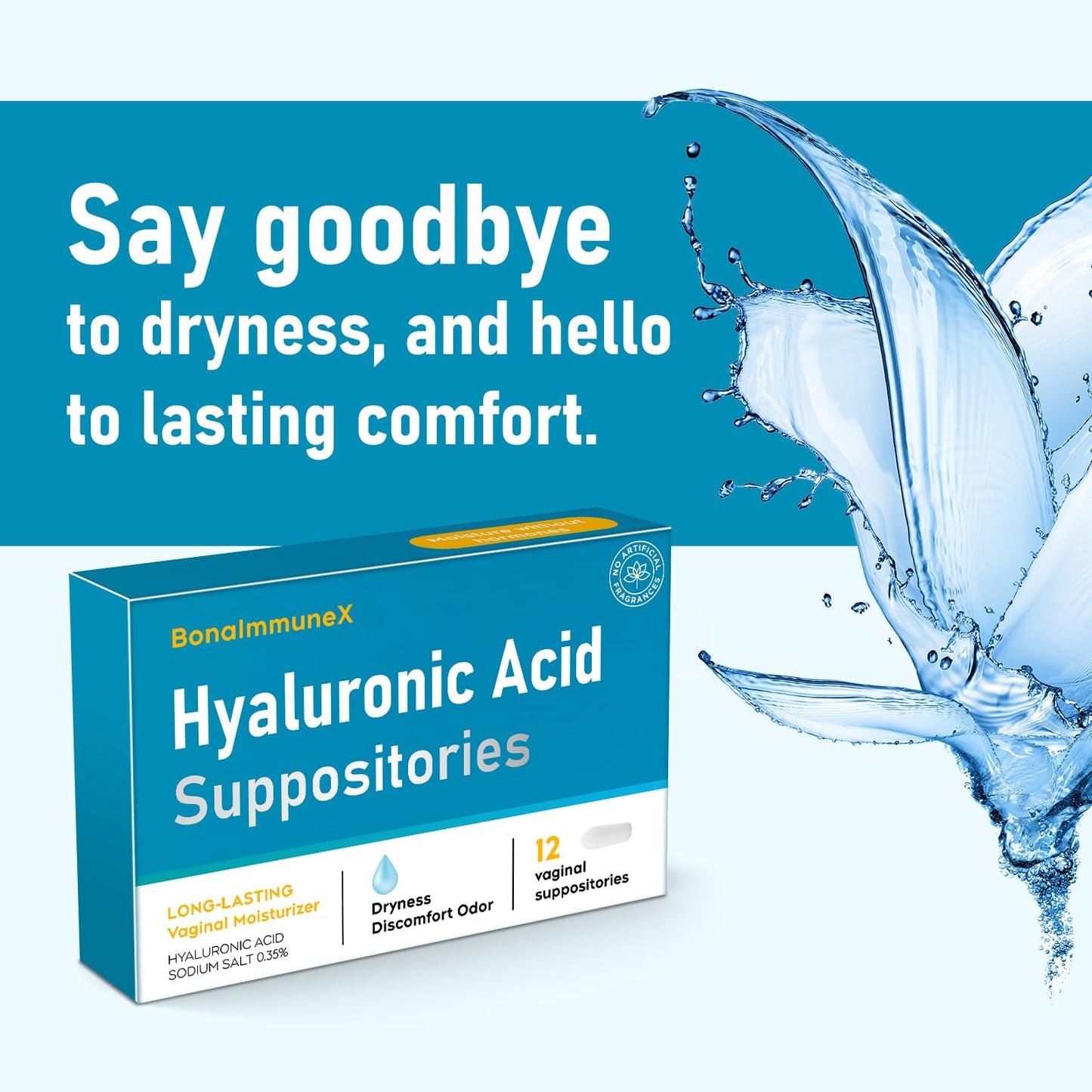 Peralpow Hyaluronic Acid Vaginal Suppositories 10 mg for Women | Vaginal Moisturizer for Dryness, Itching & Irritation | Menopause & Intimate Care with Coconut Fatty Acids | Estrogen Free, 12 Count PeralpowBuy Supplements Australia
