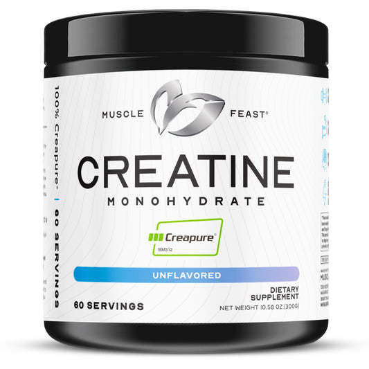 Muscle Feast Creapure Creatine Monohydrate Powder, Vegan Keto Friendly Gluten-Free, Mass Gainer, Muscle Recovery Supplement and Trusted Creatine for Muscle Growth
