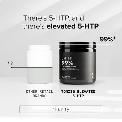Toniiq Ultra High Strength 5HTP Capsules - 99%+ Highly Purified and Bioavailable - 12:1 Concentrated Extract - 200mg - 90 Veggie Capsules Toniiq buy supplements Au