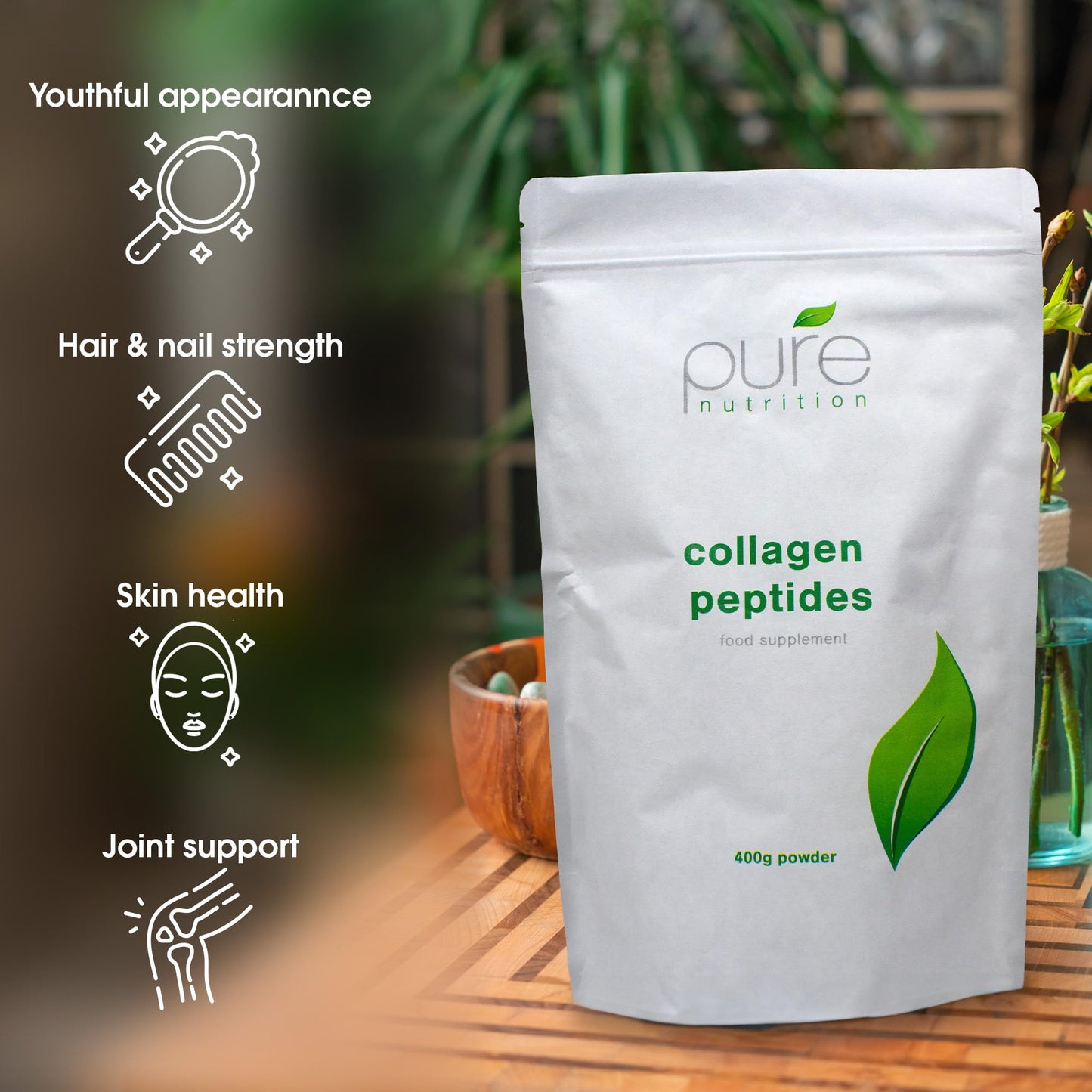Pure Collagen Powder, Bovine Collagen Peptides Powder by Pure 400g PureBuy Supplements Australia