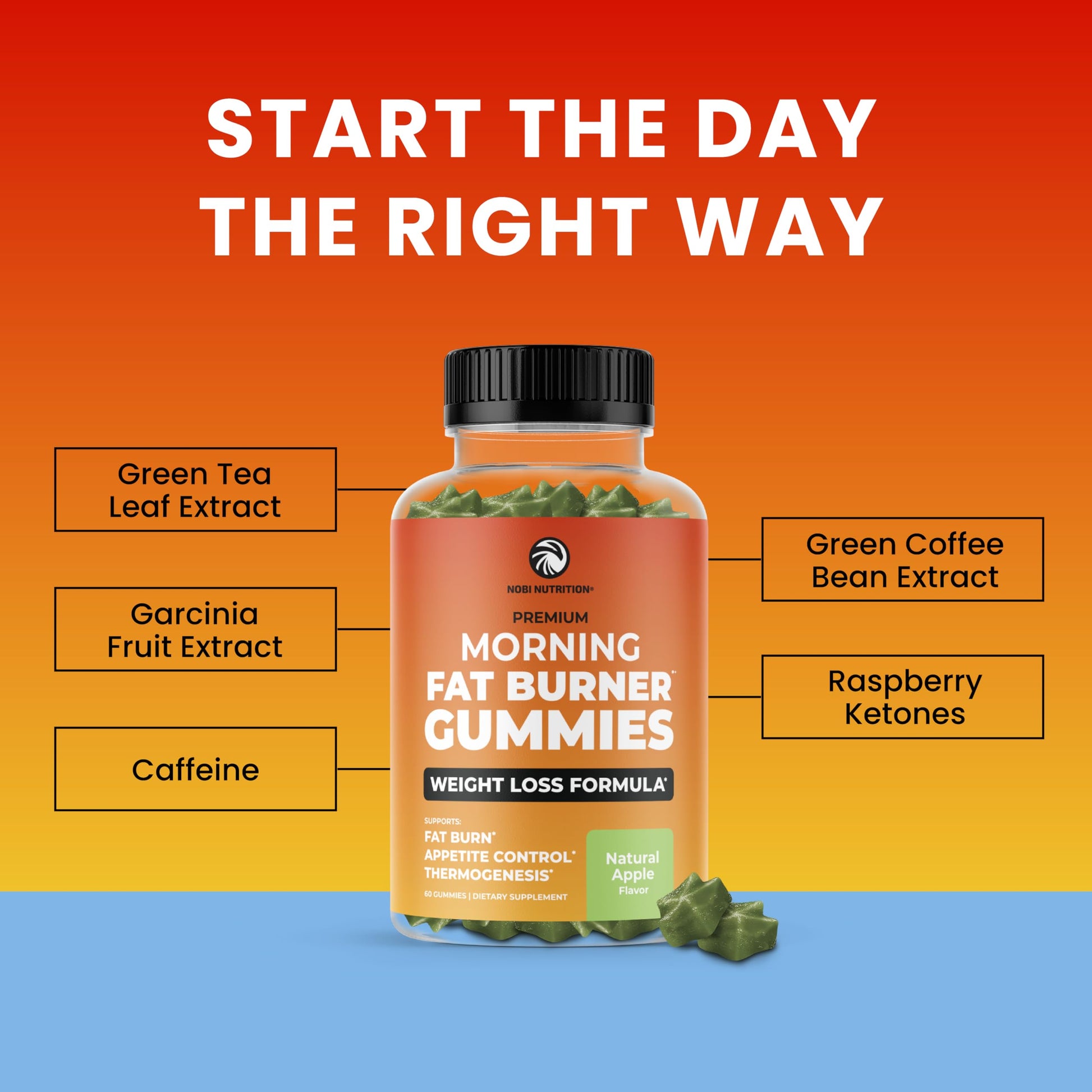 Morning Fat Burner Gummies for Weight Loss for Women & Men | Thermogenic Belly Nobi NutritionBuy Supplements Australia