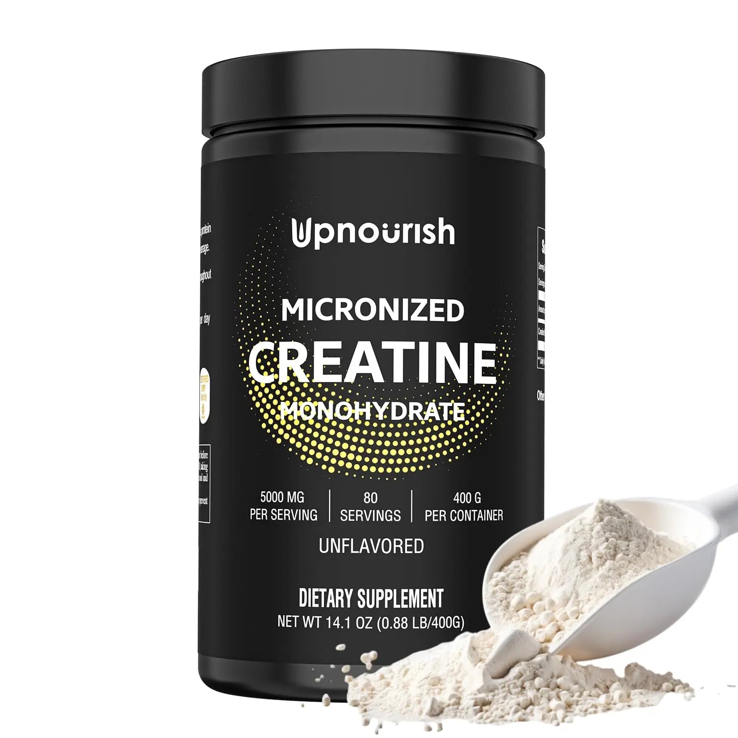 UpNourish Micronized Creatine Monohydrate Powder 400 G - Unflavored Vegan for Pre Workout, Muscle Building Pure Women and Men Instantized Supplement, 80 Servings 14.1096 Ounce UpNourish buy supplements Au