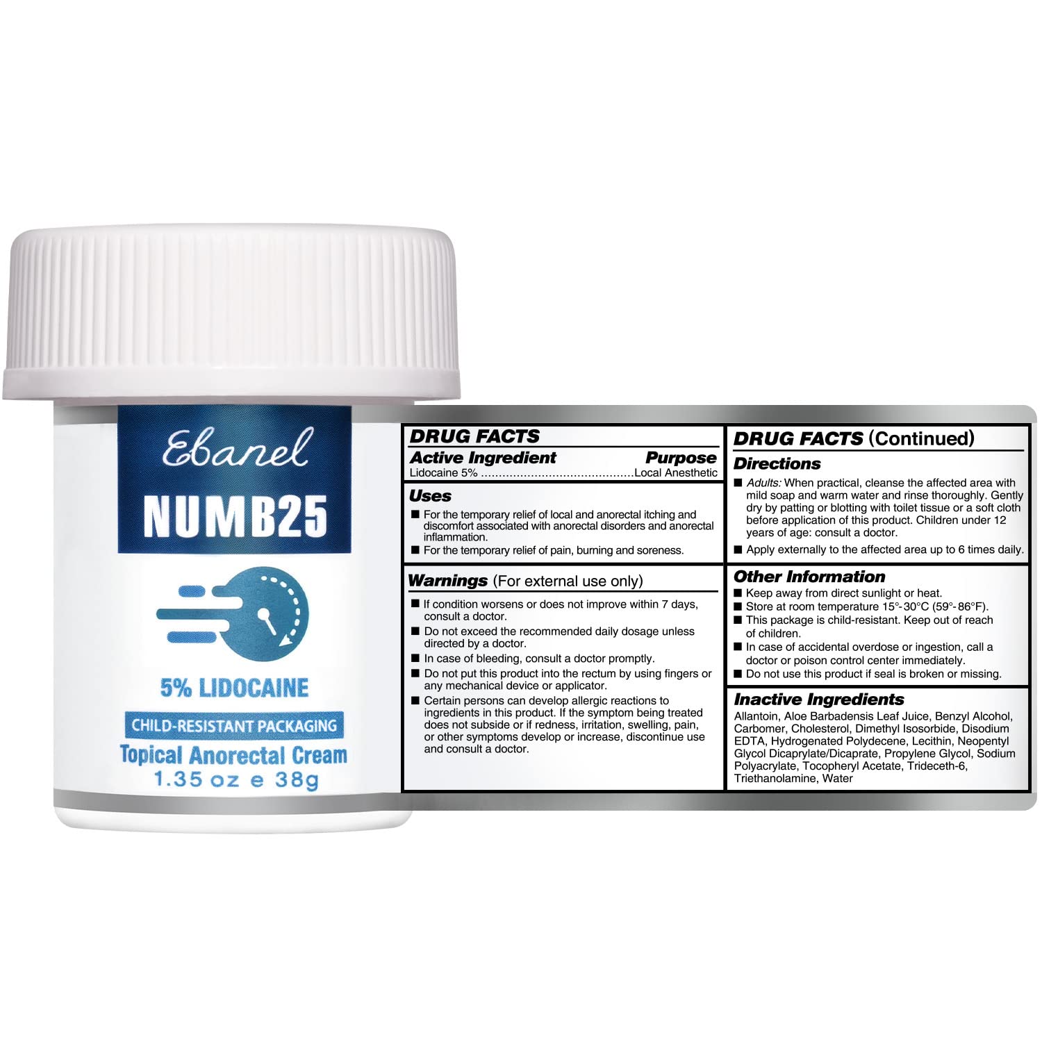 Ebanel Bundle of Lidocaine Numbing Spray, and Topical Numbing Cream 1 Oz Ebanel buy supplements Au