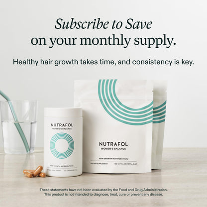 Nutrafol Women's Balance Hair Growth Supplements, Ages 45 and Up, Clinically Proven for Visibly Thicker Hair and Scalp Coverage, Dermatologist Recommended - 1 Month Supply NutrafolBuy Supplements Australia