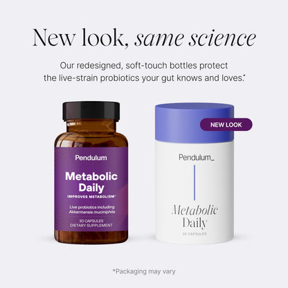 Pendulum Metabolic Daily - Multi-Strain Probiotic with Akkermansia muciniphila to Support Metabolism and Sustain Energy Levels - for Women and Men - 90 Capsules (1 Pack) PendulumBuy Supplements Australia