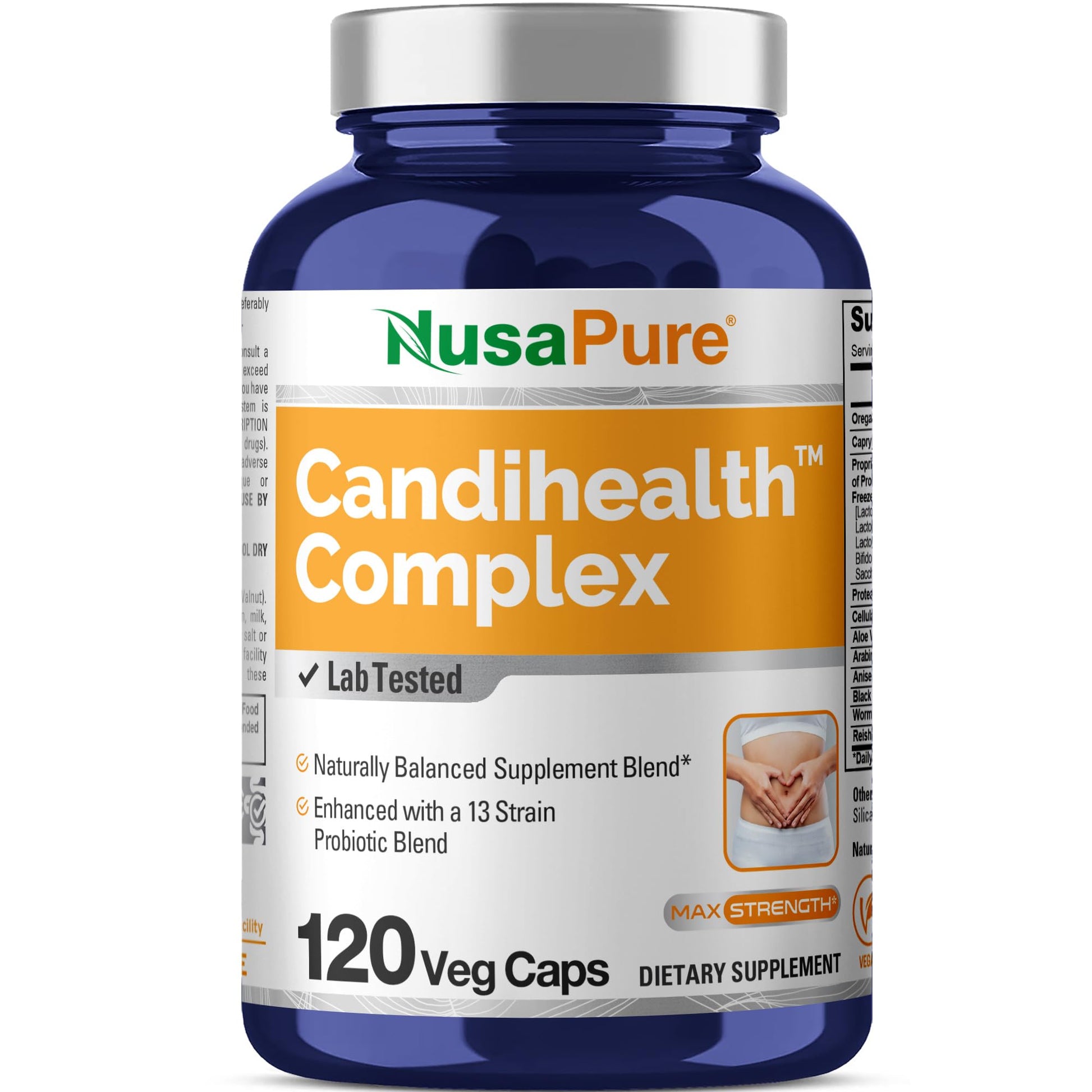 NusaPure CandiHealth Complex (Non-GMO, Vegan) 120 Veggie Capsules NusaPureBuy Supplements Australia