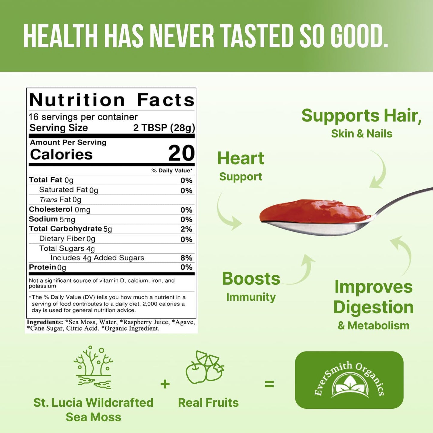 EverSmith Organics - Wildcrafted Irish Sea Moss Gel | Made in USA | Rich in Vitamins EverSmith OrganicsBuy Supplements Australia