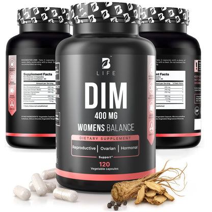 B Life Company DIM Supplement 400 mg with Myo & D-Chiro Inositol, Dong Quai – Hormone Balance for Women – Fertility Supplements – Inositol Supplement - 120 Caps B Life CompanyBuy Supplements Australia