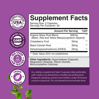 Complete Perimenopause Supplement for Women - Multibenefit Menopause Ease for Women with Maca Root Vitex Berry & Black Cohosh for Hot Flashes Night Sweats Hormone Balance and Mood Support - 60 Count Natures CraftBuy Supplements Australia