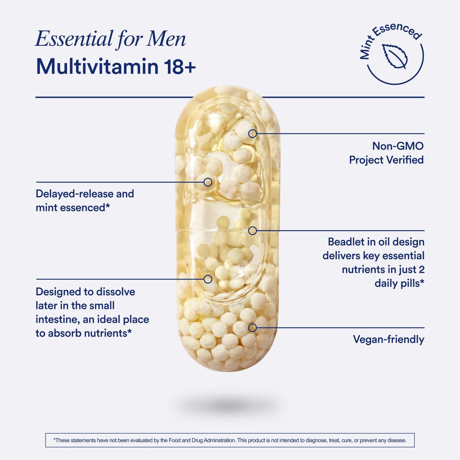 Ritual Multivitamin for Men 18+ with Zinc, Vitamin A and D3 for Immune Function Support*, Omega-3 DHA, B12, K2 RitualBuy Supplements Australia