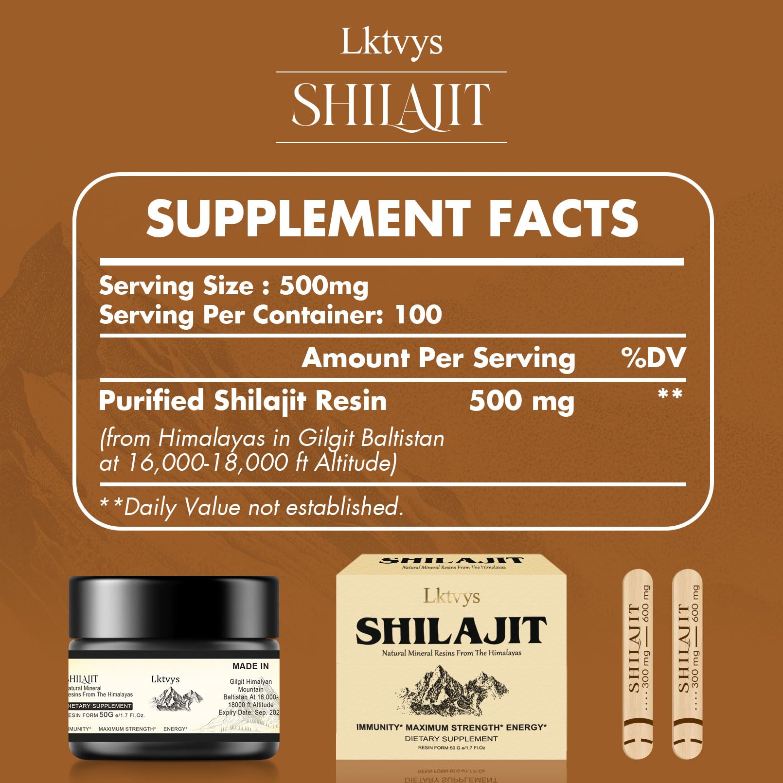 Shilajit Pure Himalayan Organic - Pure Original Shilajit, 50g(Large Volume), Enriched LktvysBuy Supplements Australia