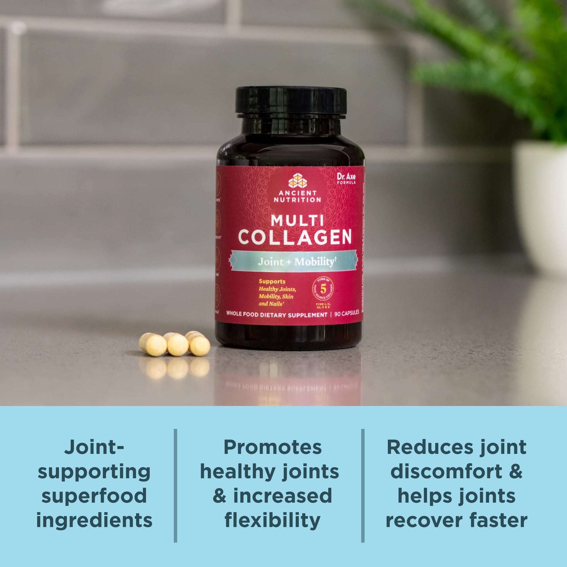 Ancient Nutrition Collagen Pills for Joint Support, Multi Collagen Capsules 90 Ct, Joint + Mobility, Supports Joints, Skin & Nails, Exercise Recovery, Paleo and Keto Friendly, Gluten Free Ancient NutritionBuy Supplements Australia