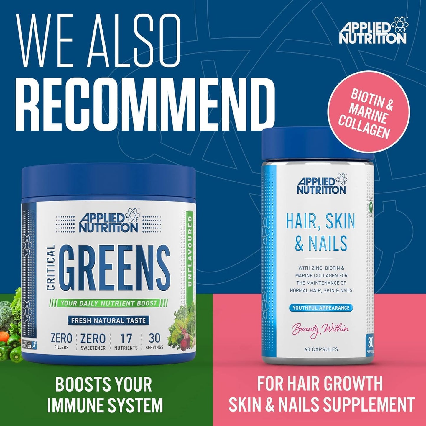 Applied Nutrition Marine Collagen Powder - Hydrolysed Collagen Protein, Healthy Skin, Hair, Nails Applied NutritionBuy Supplements Australia