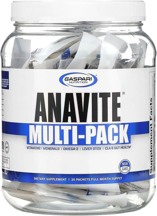 Gaspari Nutrition Anavite, Full Spectrum Multi-Vitamin Packs, Anavite Multivitamins, CLA, Omega 3s, Proven Gut, and Proven Liver Detox Gaspari Nutrition
