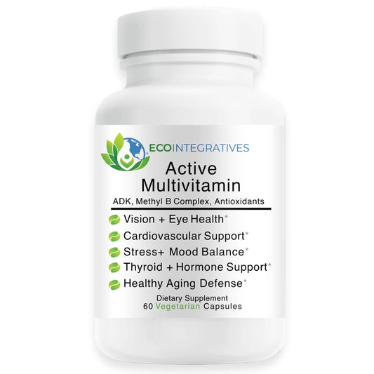 EcoIntegratives Active Multivitamin | ADK, Methyl B Complex, Antioxidants | Quatrefolic Folate, Methyl B12, P5P, Vitamin D3, K1/K2 | EcoIntegratives