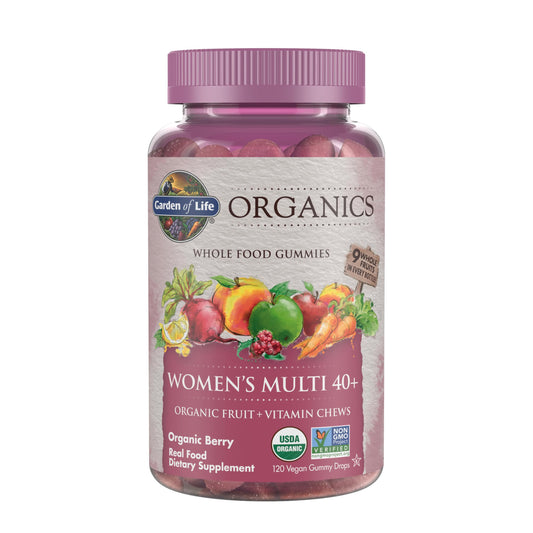 Garden of Life Organics Women 40+ Gummy Vitamins - Berry - Certified Organic, Non-GMO, Vegan, Kosher Complete Multi - Methyl B12, C & D3 Garden of LifeBuy Supplements Australia
