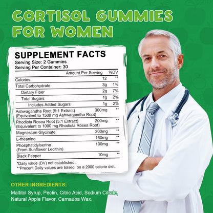 Cortisol Detox for Women Gummies, Cortisol Reducer Detox Manager, Magnesium Ashwagandha Rhodiola Rosea Herbal Complex for Mood/Focus & Sleep, Maintain Healthy Cortisol Levels - 30 Day Vegan Supply LUCNVEMBuy Supplements Australia
