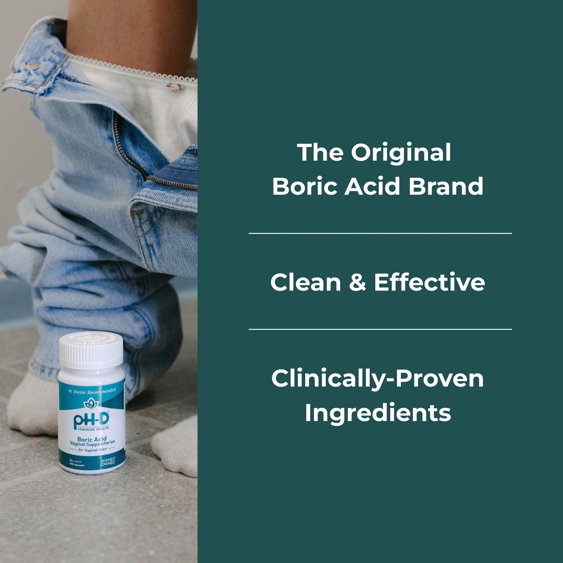 pH-D Feminine Health Support - 600 mg Boric Acid Suppositories - Woman Owned - for Vaginal Odor Use - 36 Count pH-D Feminine Health SupportBuy Supplements Australia