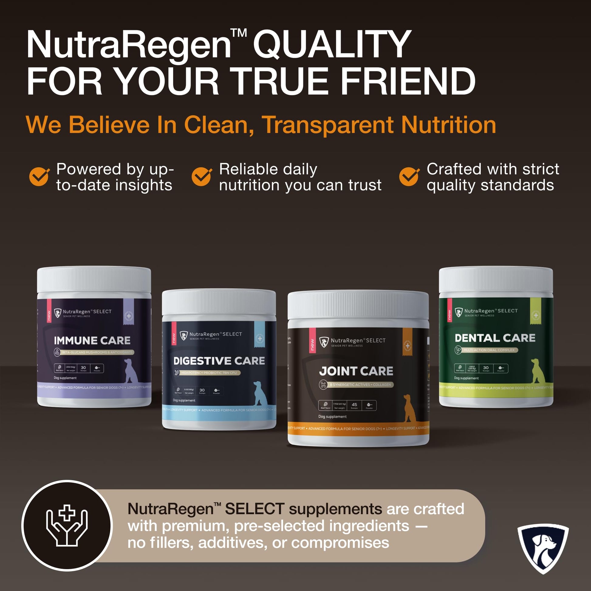 NutraRegen Select Senior Dog Joint Supplement 45 Scoops | Natural Glucosamine Chondroitin for Dogs with Collagen | Hip and Joint Powder | 7.7 Oz NutraRegenBuy Supplements Australia
