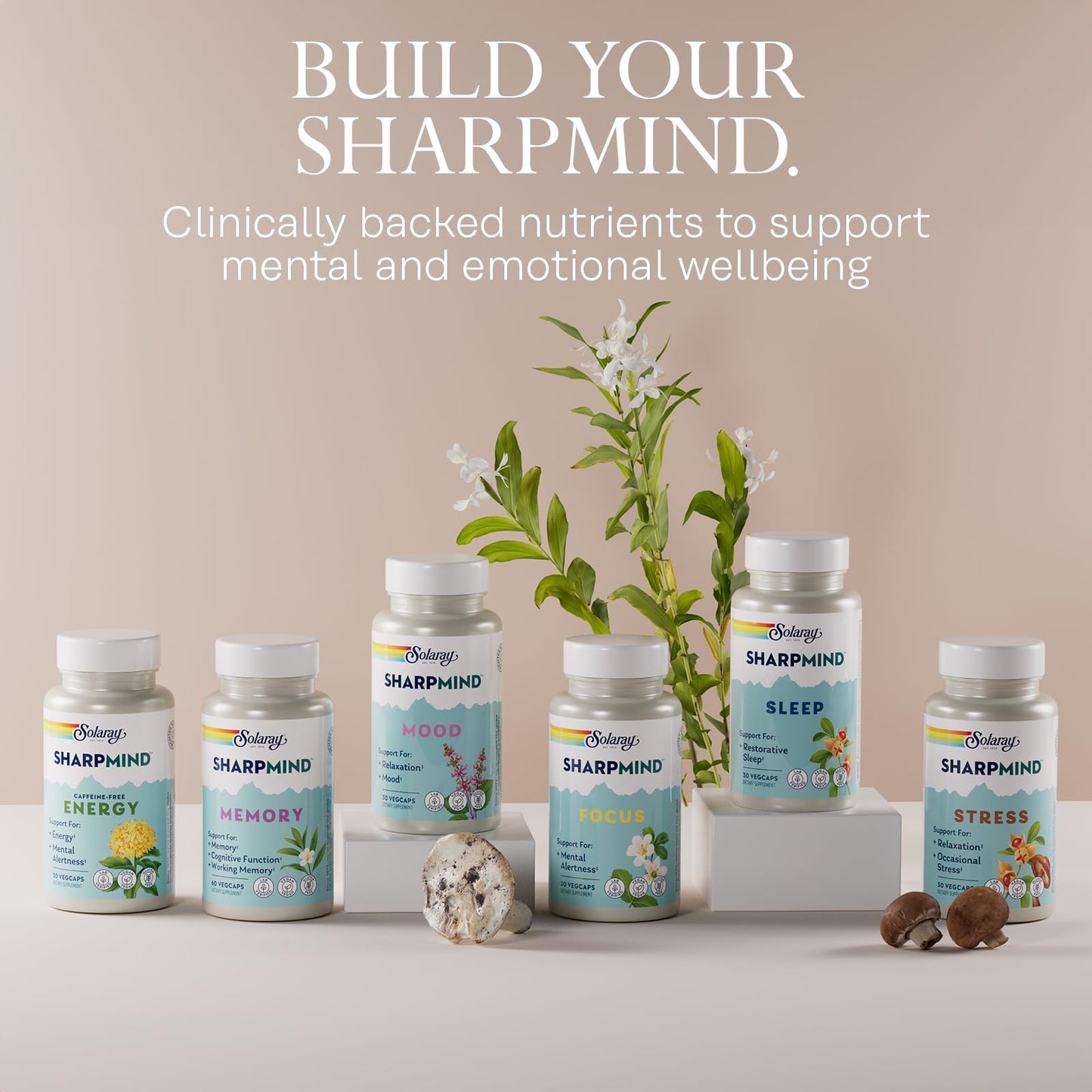 SOLARAY SharpMind Focus, Mental Alertness Nootropic Supplement, Memory Support, Each Capsule with Cognizin Citicoline, Vegan, 60 Day Money Guarantee, 30 Serv 30 Vegetarian Capsules Pills SOLARAYBuy Supplements Australia
