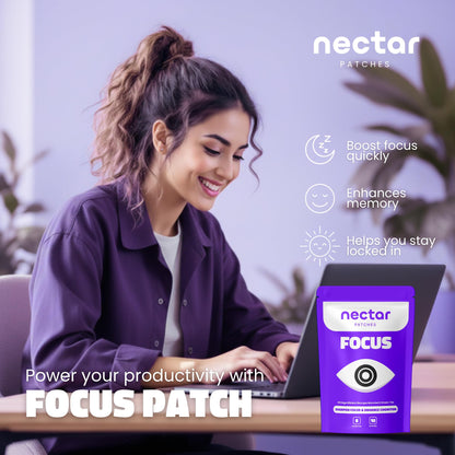 Nectar Focus Patches | Natural Cognitive Support with Ginkgo Biloba, Bacopa & Magnesium for Memory – Mental Clarity Neuro Patches for Work, Study – Clean Plant-Based Nootropic Alternative | 30 Count Nectar PatchesBuy Supplements Australia