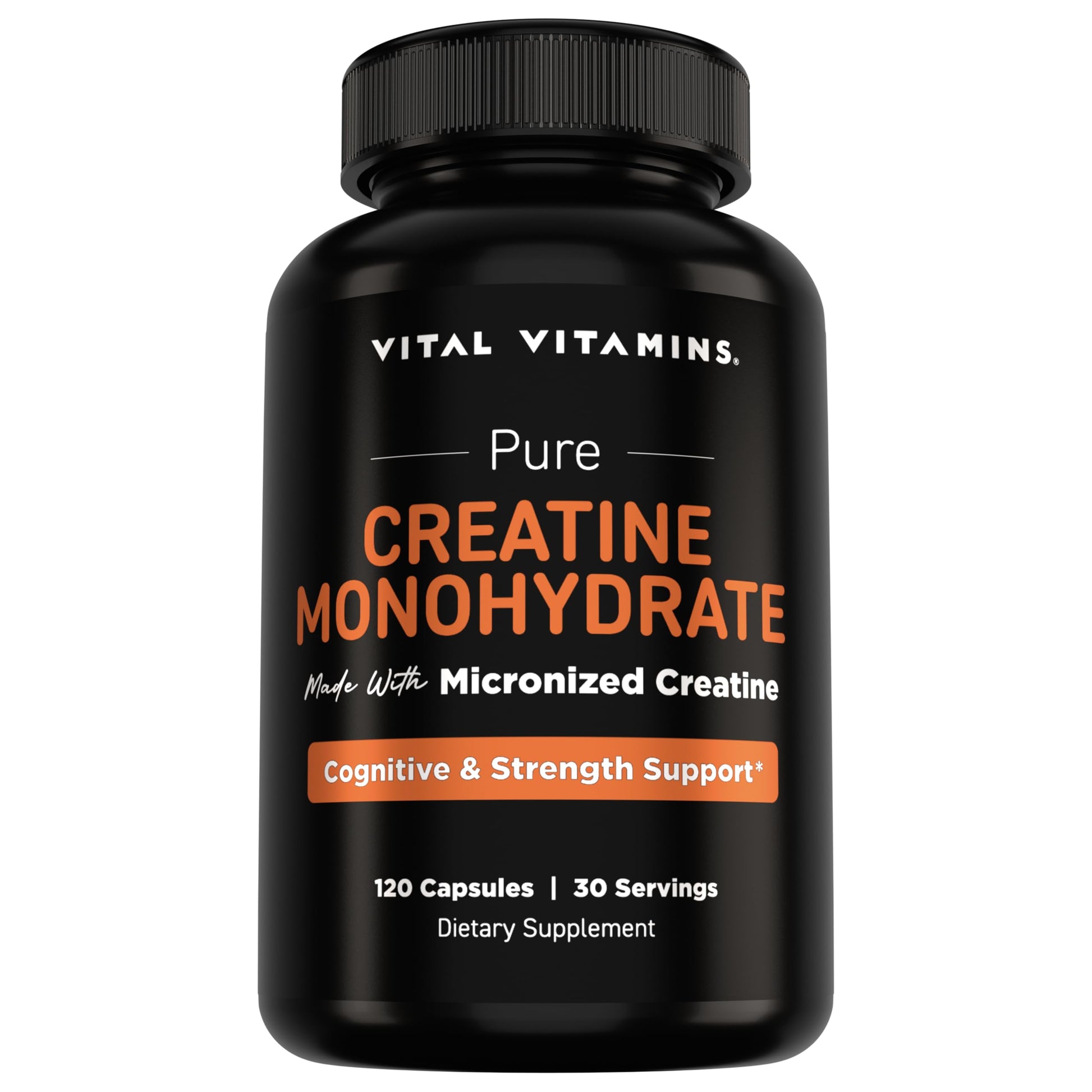 Vital Vitamins Creatine Monohydrate Pills for Women & Men - Micronized Creatine Capsules - Cognitive, Strength, Recovery Support - 3g (3000mg) per Serving - Vegan, Non-GMO, 120 Count Vital VitaminsBuy Supplements Australia