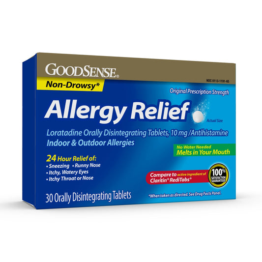 GoodSense Loratadine Orally Disintegrating Tablets, 10 mg, 24 Hour Allergy Tablets, 30 Count GoodSense buy supplements Au