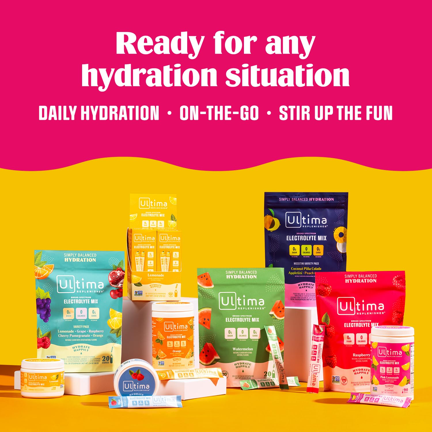 Ultima Replenisher Daily Electrolyte Drink Mix – Cherry Pomegranate, 20 Stickpacks Ultima ReplenisherBuy Supplements Australia
