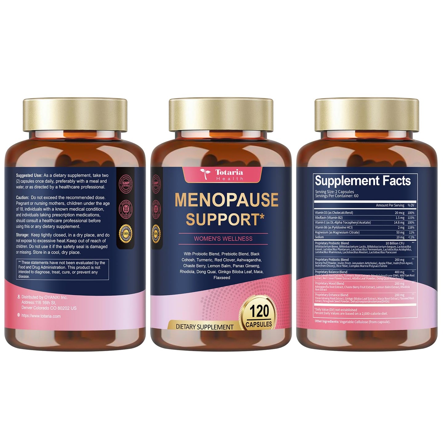 40-in-1 Menopause Supplements for Women, Multibenefit & Complete Black Cohosh for Hot Flashes, Night Sweats & Hormone Balance, w/ Probiotics, DIM, Vitex, Dong Quai, Red Clover and More, 120 Vegan Caps TotariaBuy Supplements Australia