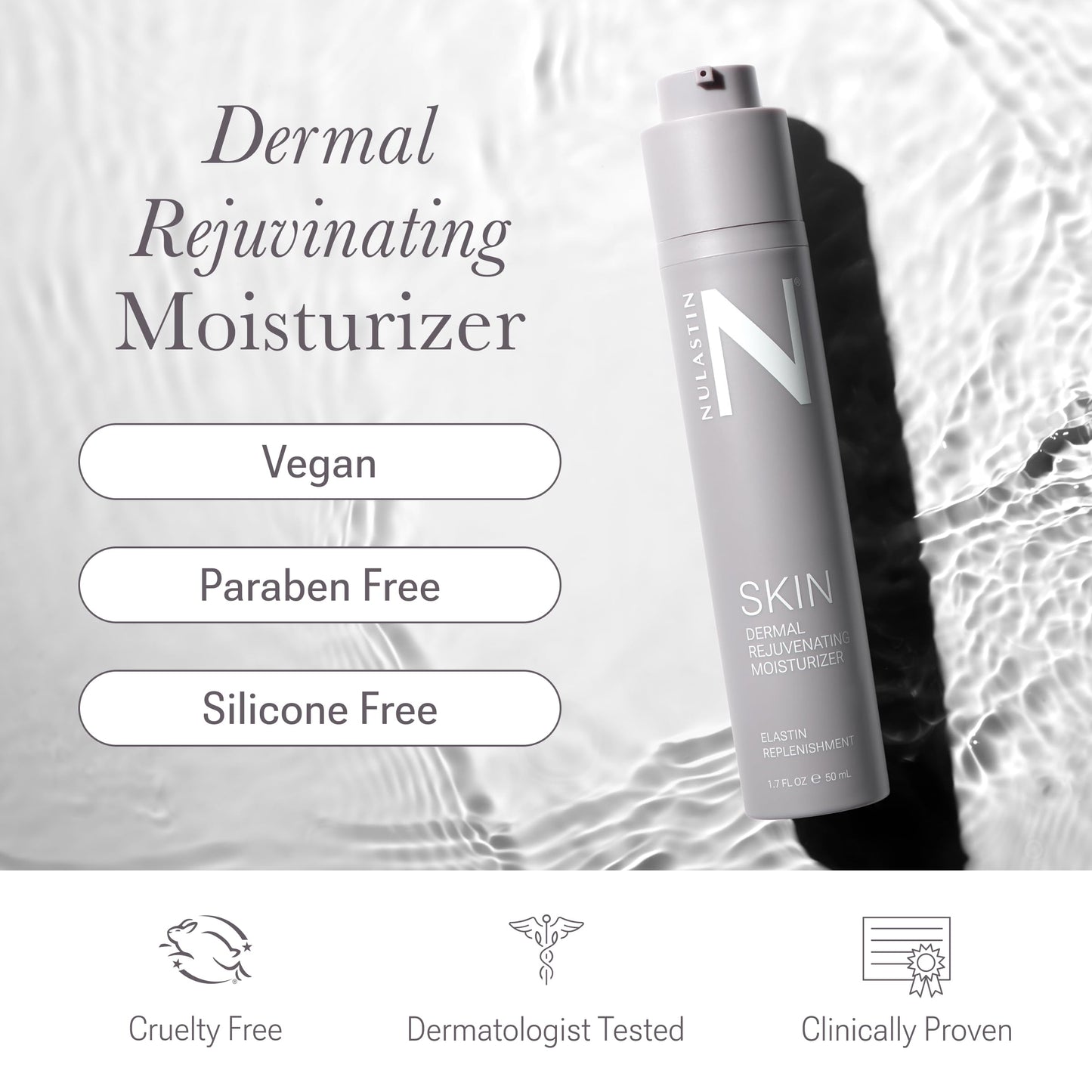 NULASTIN Dermal Rejuvenating Face Moisturizer for Women with Elastin, Peptides & Ceramides - Firming, Anti Aging Barrier Repair Cream for Dry, Mature Skin - Vegan, Silicone Free, 1.7 Fl Oz NULASTIN buy supplements Au