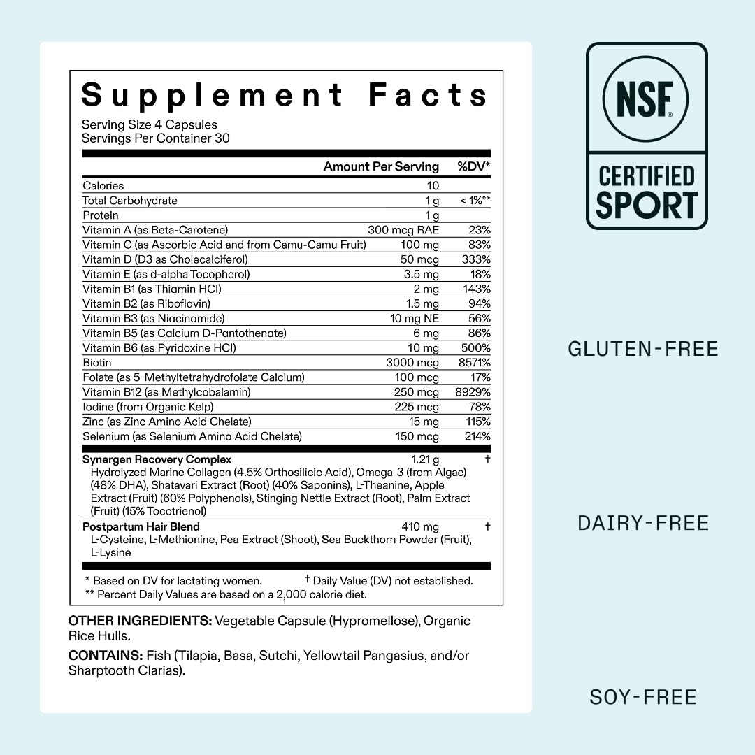 Nutrafol Postpartum Hair Growth Supplements, Clinically Tested for Visibly Thicker Hair and Less Shedding, Breastfeeding-friendly - 1 Month Supply NutrafolBuy Supplements Australia