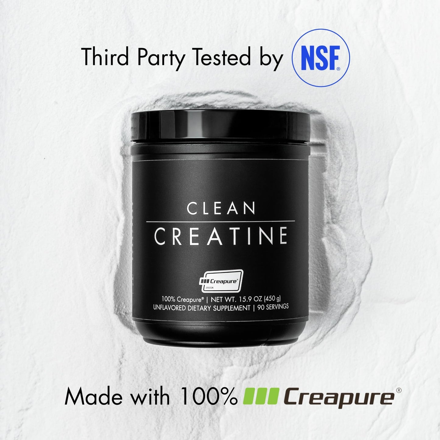 CLEAN Creatine - 100% Creapure® Creatine Monohydrate Powder for Muscle Health, Performance and Cognitive Support | 3rd Party Certified by NSF | 90 Servings | Unflavored | Vegan, Keto, and Gluten-Free CLEANBuy Supplements Australia