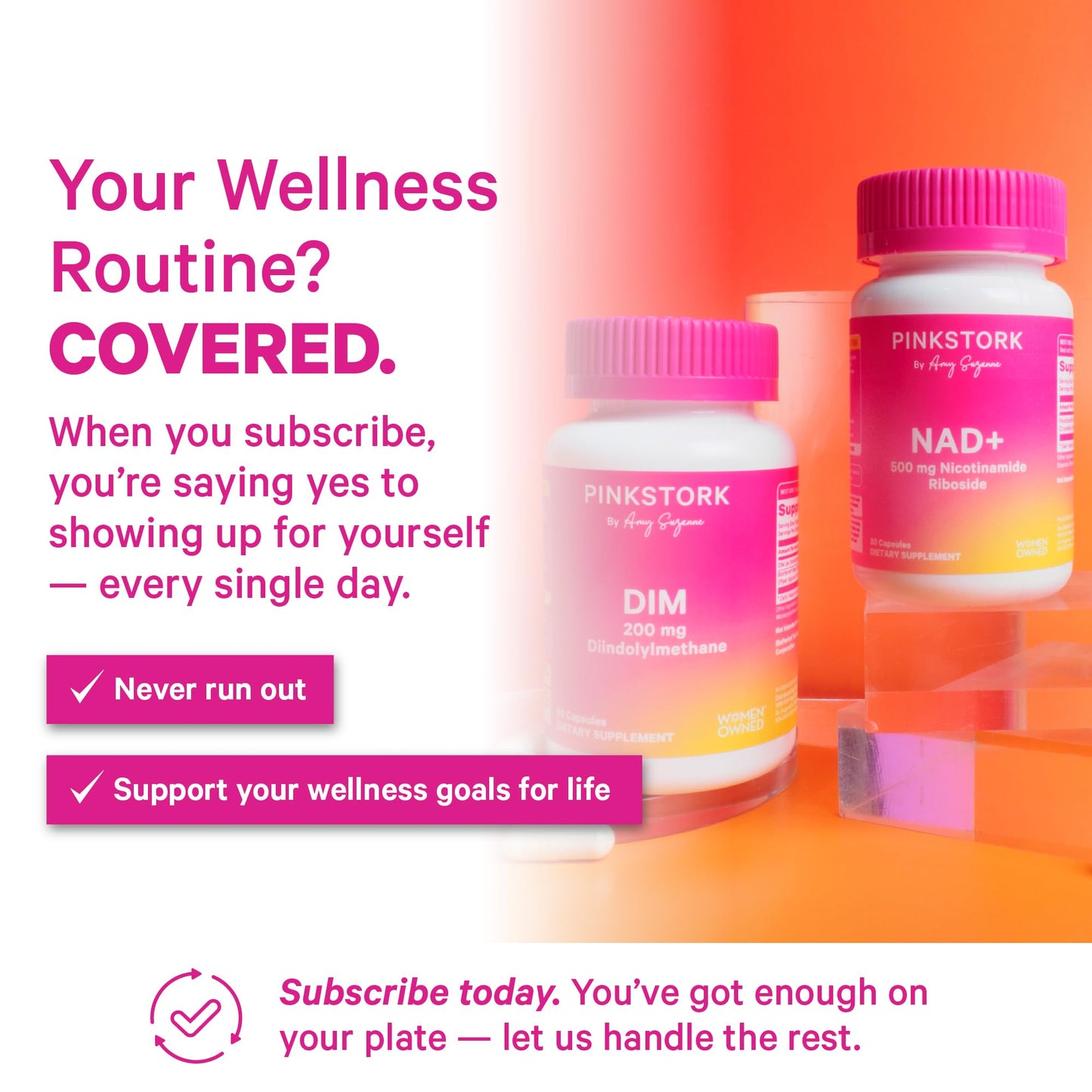 Pink Stork NAD+ Supplement for Women | 500mg Nicotinamide Riboside NR | Clinically-Studied Pure NMN Powder | Brain + Cognitive Support |Energy, Skin Essentials Over 30 | 1 Month Supply Pink StorkBuy Supplements Australia