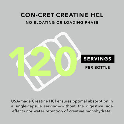 AMANDEAN Creatine HCl Pills. American Made CON-CRET. 120 Capsules. 7X Concentrated vs Monohydrate Powder. No Bloat. Muscle, Energy, Cognitive, Recovery Support for Men & Women. Gluten Free, Non-GMO. AMANDEANBuy Supplements Australia