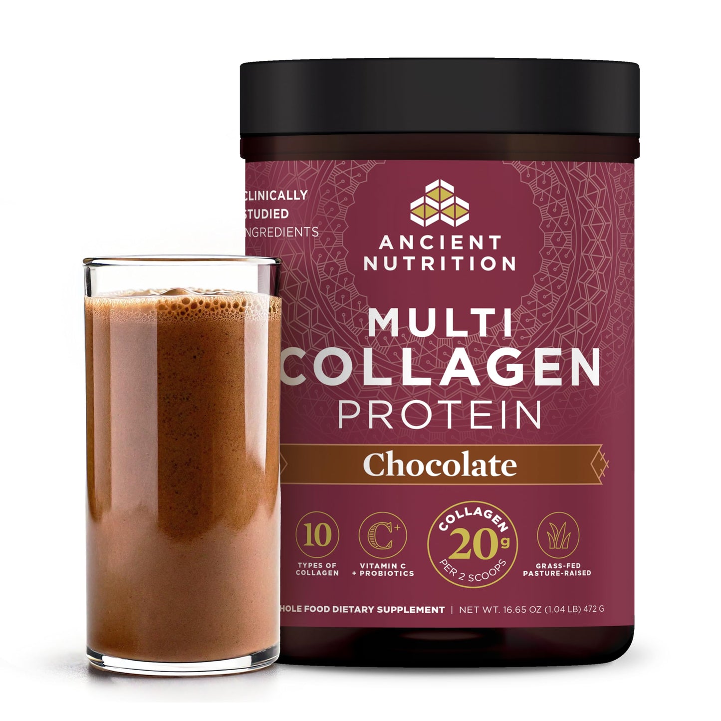 Ancient Nutrition Hydrolyzed Collagen Peptides Powder with Probiotics, Chocolate Multi Collagen Protein for Women and Men with Vitamin C, 40 Servings, Supports Skin and Nails, Gut Health, 16.65oz Ancient Nutrition buy supplements Au