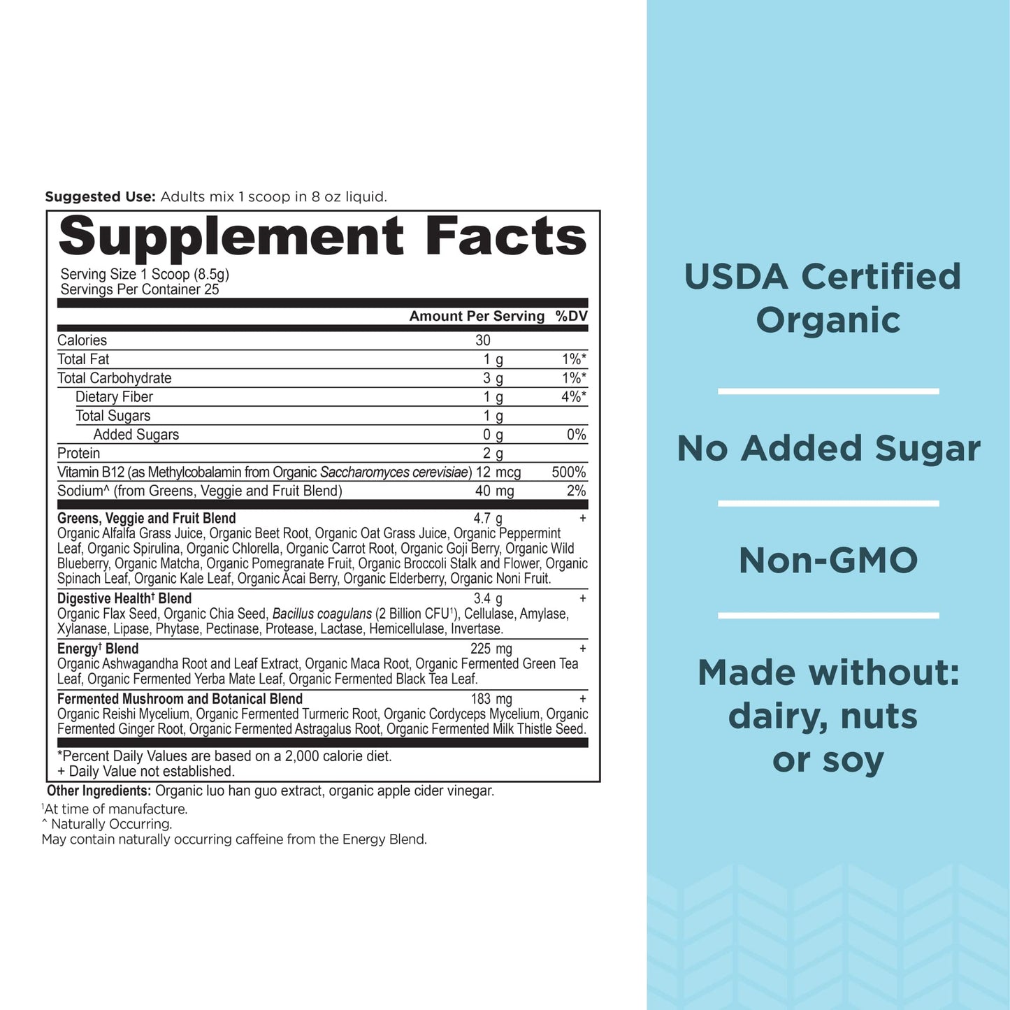 Ancient Nutrition Supergreens Energizer Powder, Organic Superfood Powder with Caffeine Ancient NutritionBuy Supplements Australia