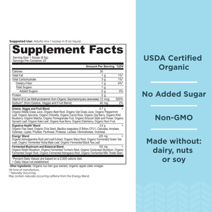 Ancient Nutrition Supergreens Energizer Powder, Organic Superfood Powder with Caffeine Ancient NutritionBuy Supplements Australia