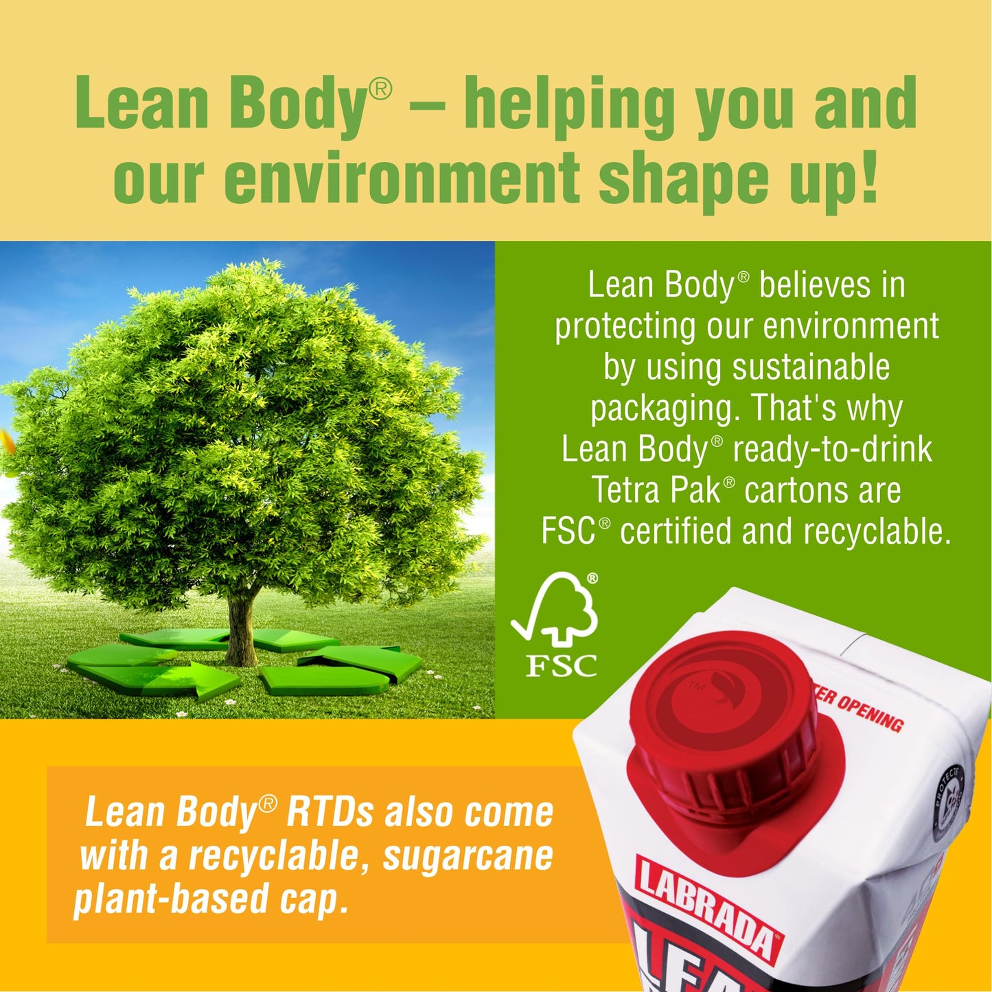 Lean Body Ready-to-Drink Banana Protein Shake, 40g Protein, Whey Blend, 0 Sugar LabradaBuy Supplements Australia