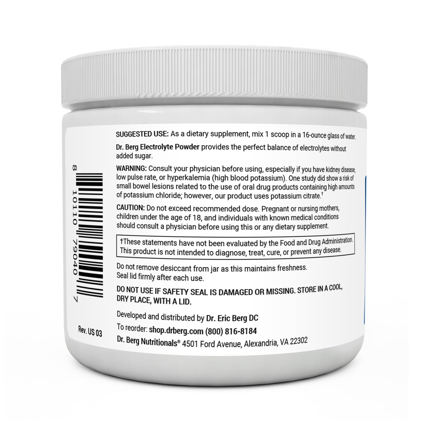 Dr. Berg Hydration Keto Electrolyte Powder - Enhanced w/ 1,000mg of Potassium Dr. Berg NutritionalsBuy Supplements Australia