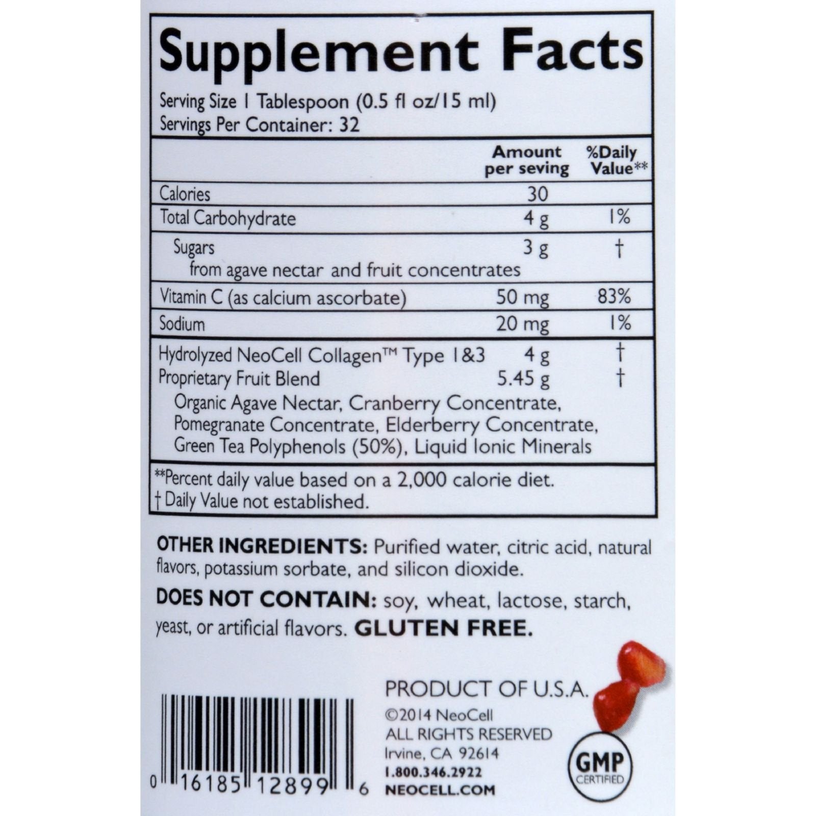 Collagen+C Pomegranate 16 Ounces NeocellBuy Supplements Australia