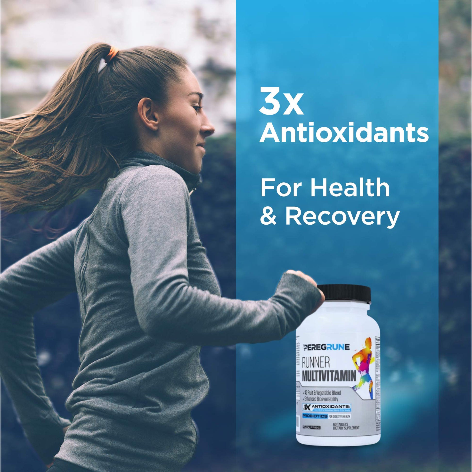 PEREGRUNE Runner Multivitamin & Omega 3 Bundle (1 Month Supply) | Antioxidants for Health & Recovery | Vitamin B Complex for Endurance, Energy, VO2 Max | Joints & Heart: 1,000mg Fish Oil PEREGRUNEBuy Supplements Australia