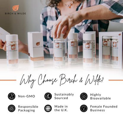 Marine Collagen Peptides Capsules - Hydrolyzed Collagen Supplements for Women & Men - High Strength Capsules Formula BIRCH & WILDEBuy Supplements Australia