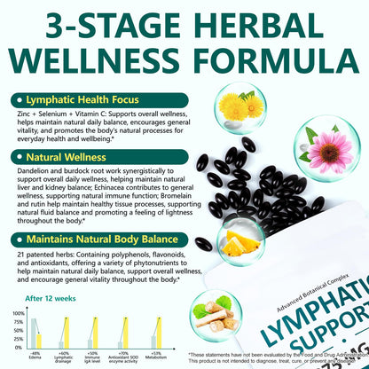 FANSHI Lymphatic Drainage Supplements 240 Softgels | Herbal Blend with Echinacea, Dandelion & Burdock Root | Promotes Healthy Circulation & Fluid Balance | Supports Overall Daily Wellness FANSHI buy supplements Au