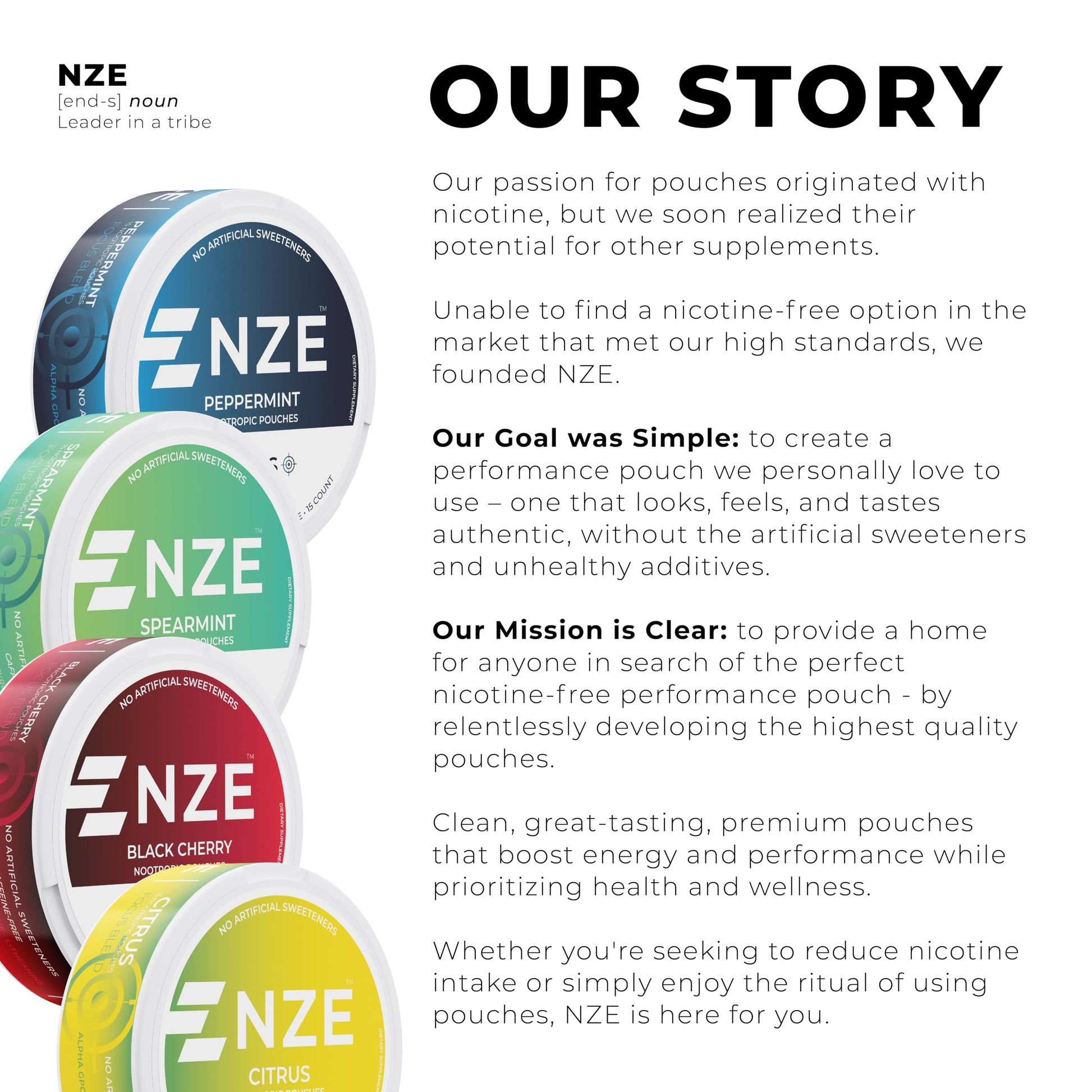 NZE Caffeine Free Nootropic Pouches (Black Cherry) - Nootropic Pouches with Alpha GPC, L-Tyrosine & L-Theanine - No Sugar or Artificial Sweeteners - 15 Pouches Per Can - 5 Pack NZEBuy Supplements Australia